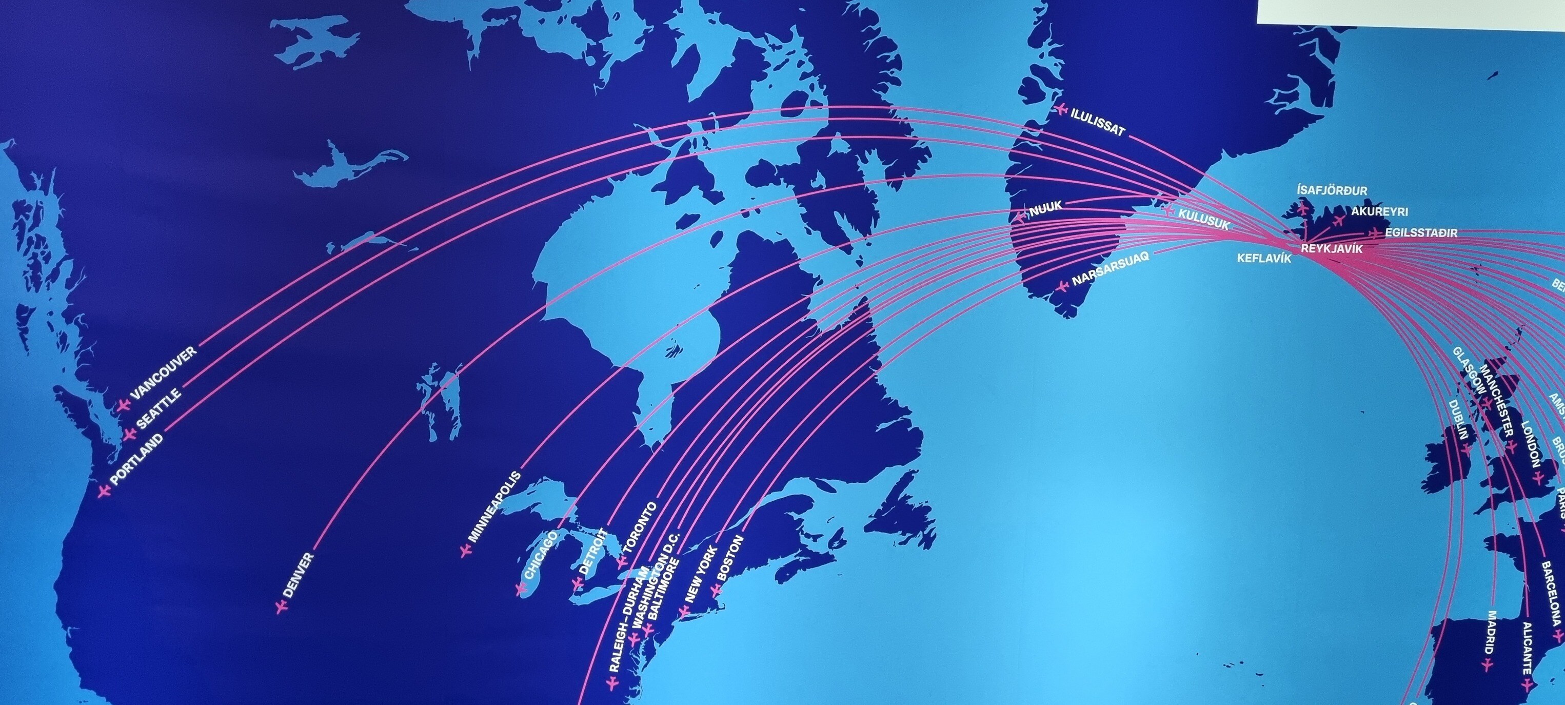 Reykjavik er en hub for reisende fra USA til Europa.